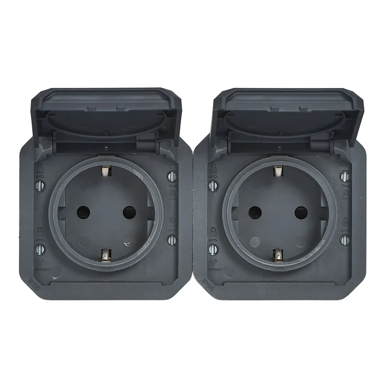 Legrand 069879L Plexo New Double Schuko 2×2P+E 16A Anthracite