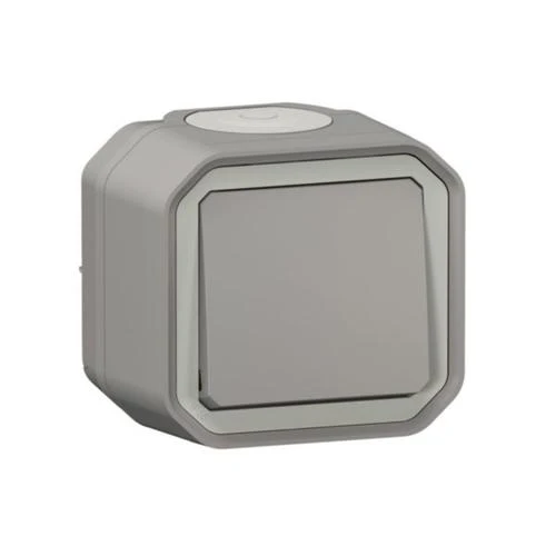 Legrand 069711L Plexo 1-Gang 2-Way Switch IP55 Grey Surface