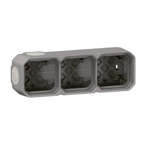Legrand 069680L Plexo 3-Gang Surface Box IP55 Grey