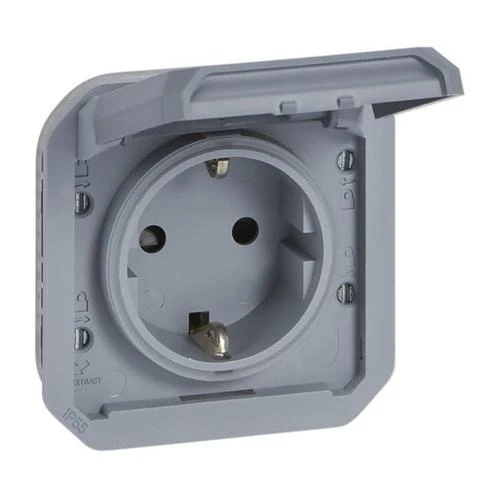 Legrand 069571L Plexo German Socket Outlet Screw Grey Mechanism