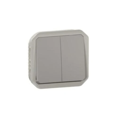 Legrand 069525L Plexo 2-Gang Switch or Push Button 10A IP55 Grey