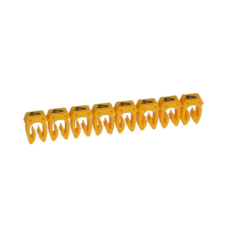 Legrand 038224 CAB3 Wire Marker Number '4' Yellow 1.5 to 2.5 mm² Strip of 30