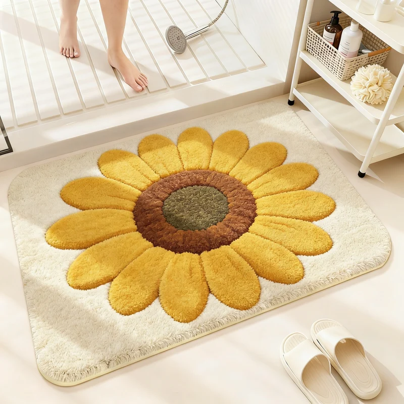 Florales Muster Badezimmerteppich