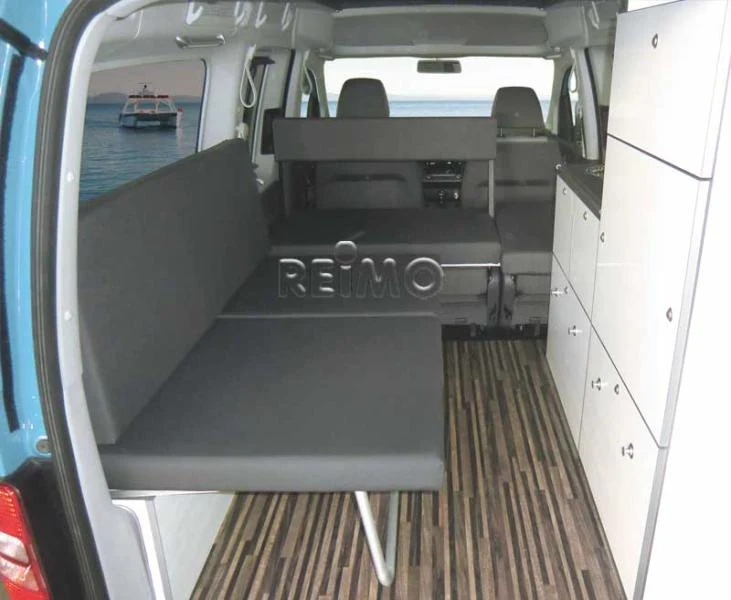 Camp Bett mit Klappsitzbank für VW CADDY Maxi & Camp Bj. 8/2010 bis 8/2020
