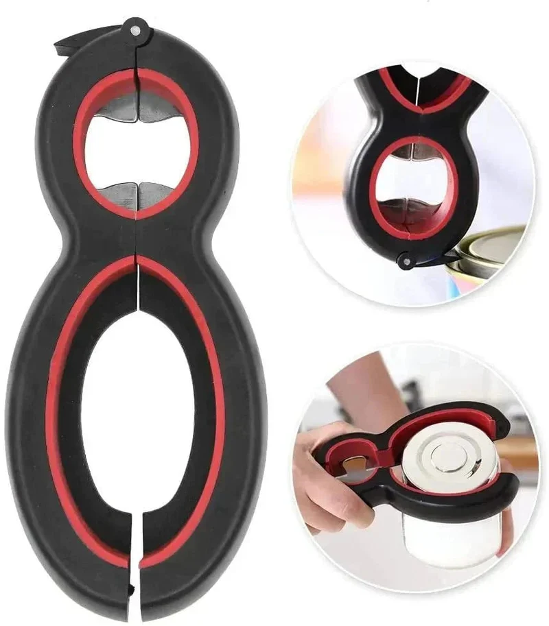 6-in-1 Küchenöffner für Flaschen & Gläser