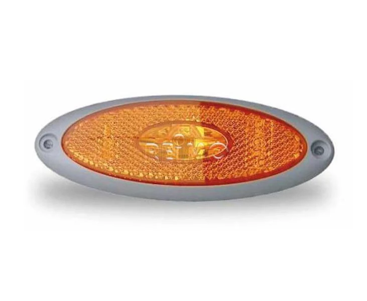 LED Aufbau-Seitenmarkierungsleuchte gelb mit grauem Rahmen – 12 V, 1 W
