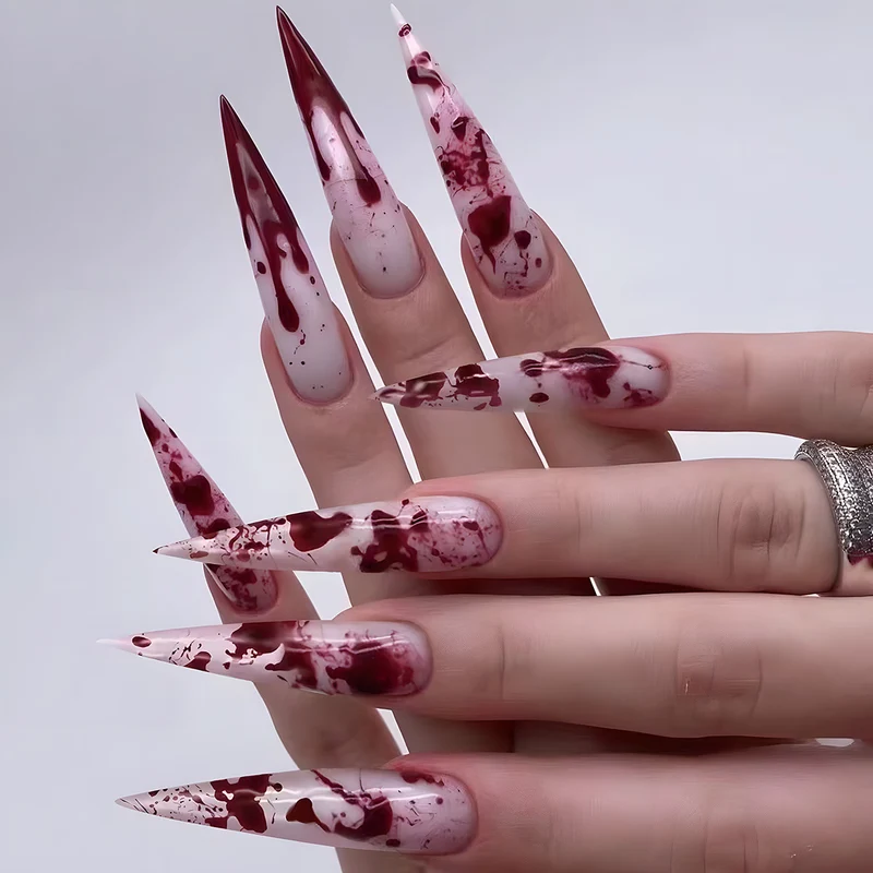 Gothic Blood-Drip Stiletto Nägel Karnz