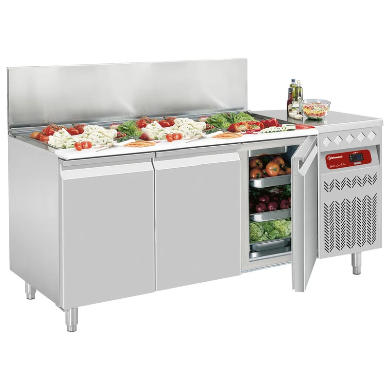Saladette mit 3 Türen und Polyethylen-Arbeitsplatte , 405 L , GN 1/1, SG3-G4/P9