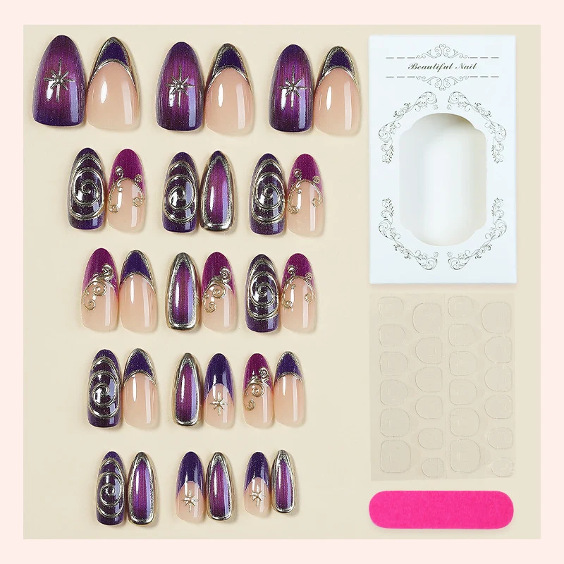Kunstnagelset mit elegantem Schimmer-Design Karnz