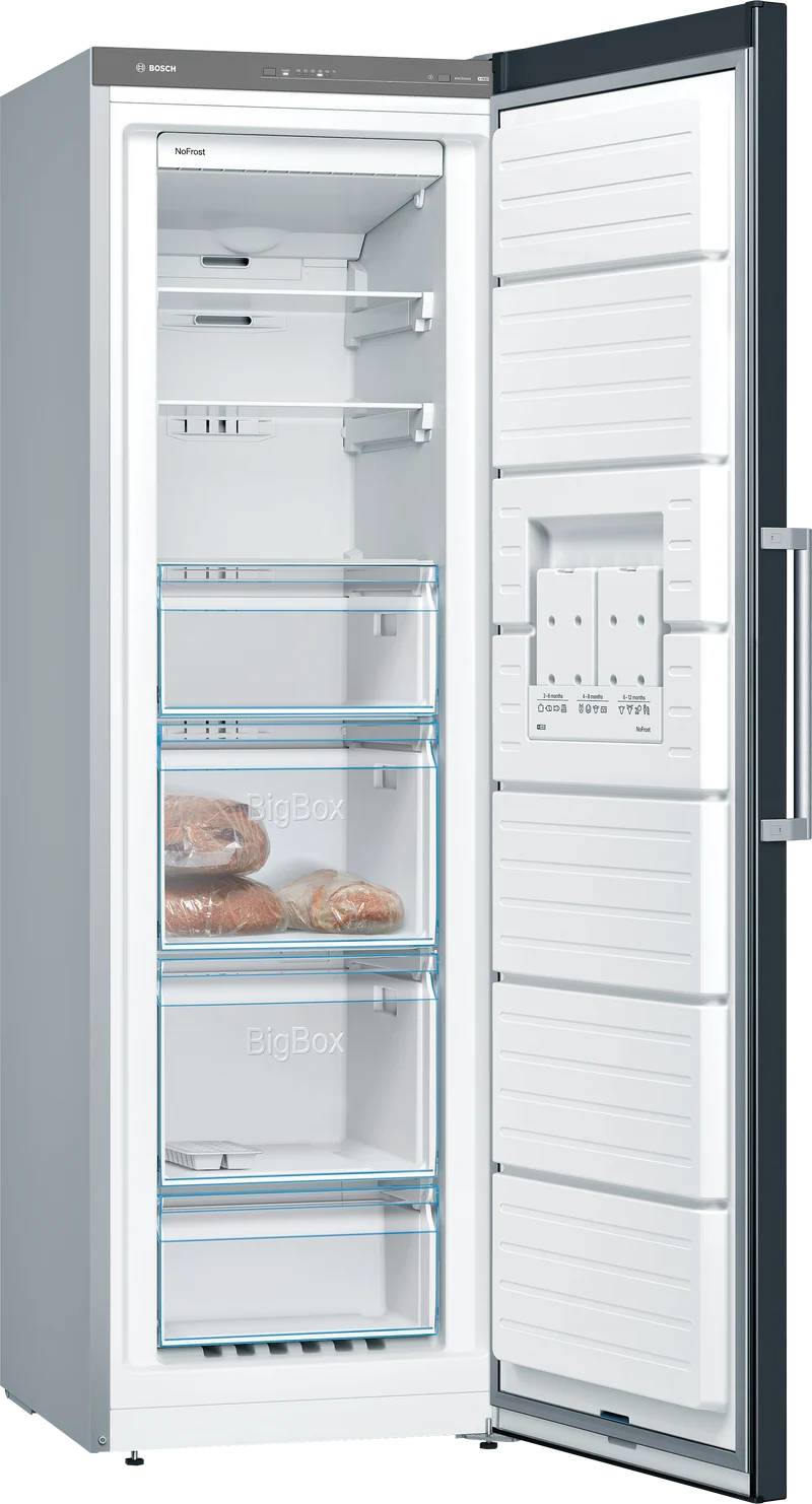 Bosch Serie 4, Freistehender Gefrierschrank, 186 x 60 cm, Schwarz GSN36VBEP