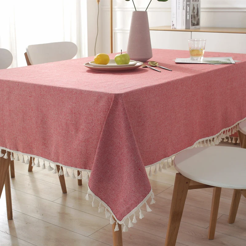 Elegante Baumwolltischdecke mit Quaste Trim