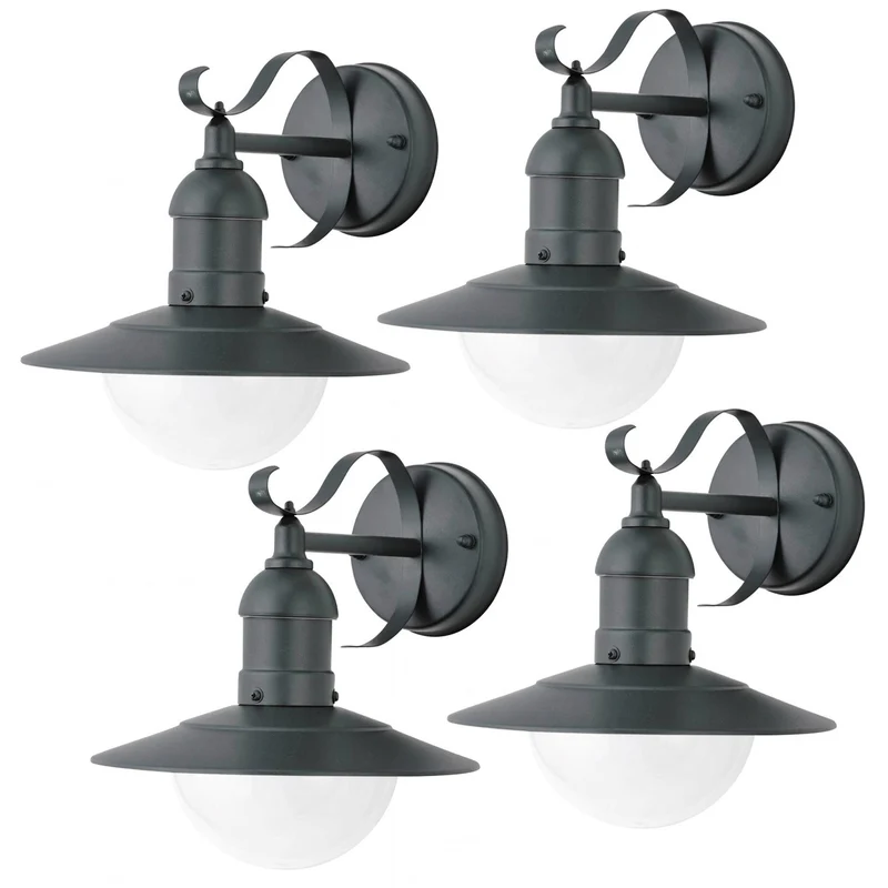 Rabalux-Wandleuchte, für den Außenbereich, IP44, E27, max. 60 W, grün, Oslo, 4 Stück