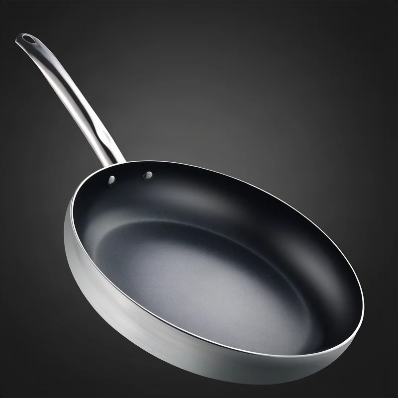 Bratpfanne mit Glasdeckel, Gusseisenboden