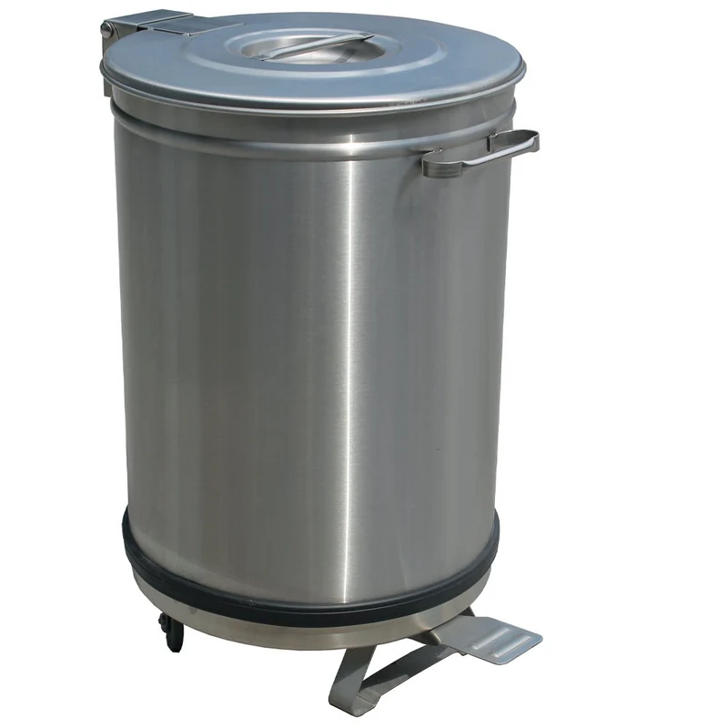 Profi Treteimer 50 Liter aus Edelstahl, fahrbar, PCRA/50B