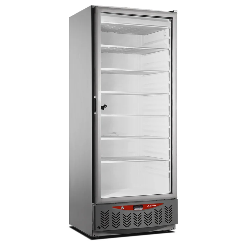 Gastro-Tiefkühlschrank 525 L mit Glastür , Edelstahl , GN 2/1 & 600x400, NFT55/X-R2G