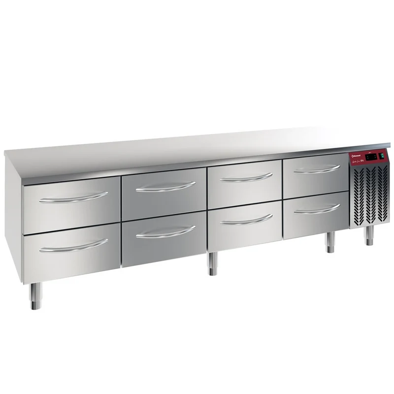 Gekühlter Unterbau mit 8 Schubladen GN 1/1 , Edelstahl, N77/R420G-9F