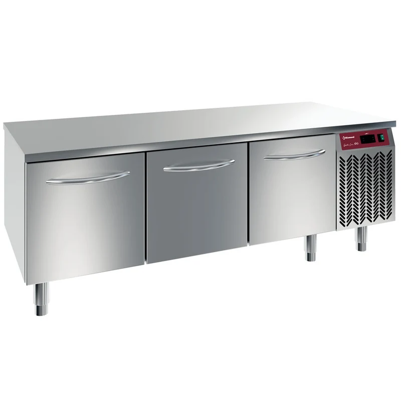 Gefrierunterbau mit 3 Auszügen GN 1/1 , 165 cm breit , CNS 18/10, N77/B316G-9M