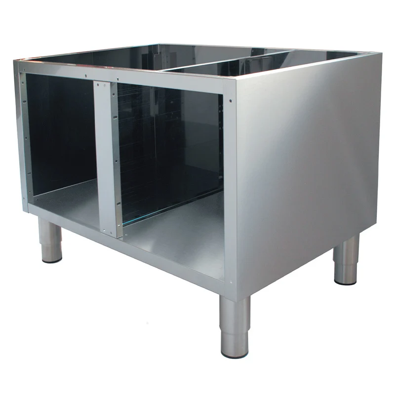 Offener Edelstahl-Unterbau für die Gastronomie , 800 x 540 mm, N65/BA8-N