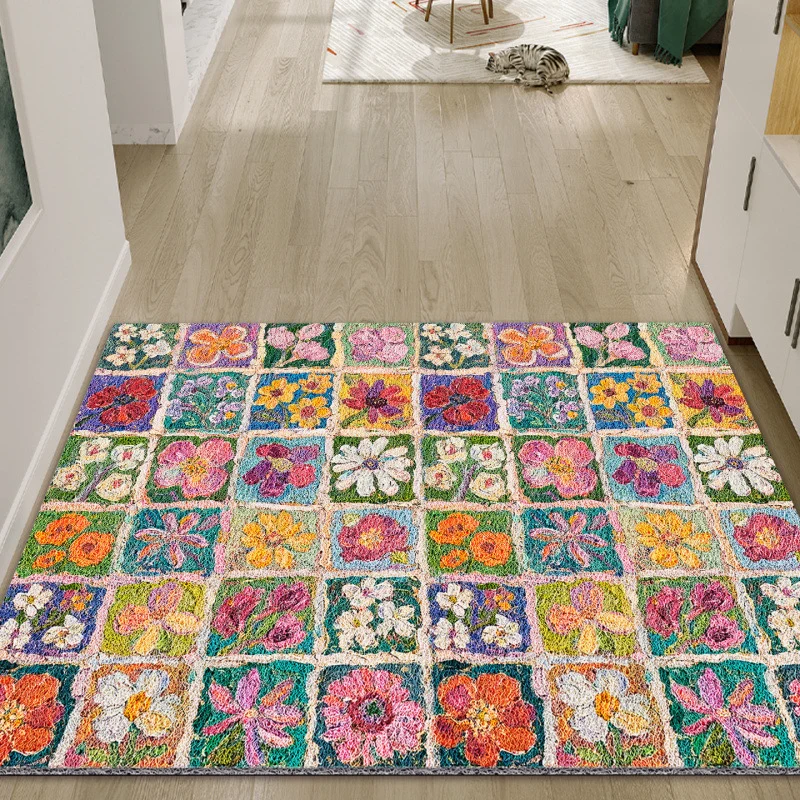 Blumen Patchwork Teppich Karnz