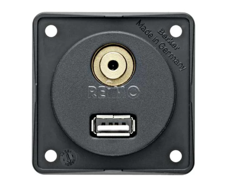 USB/Audio-Einbaubuchse, anthrazit lose