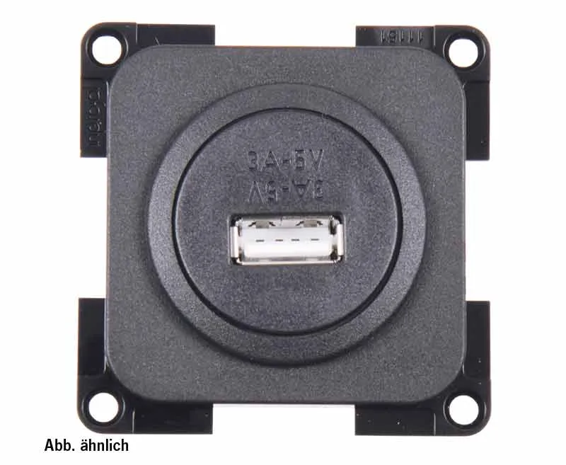 USB 1-fach Ladesteckdose 5 V , 3 A – Schwarz