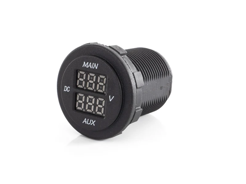 Dual LED Voltmeter MAIN , AUX – 10–60 V für Fahrzeug- und Bordbatterie
