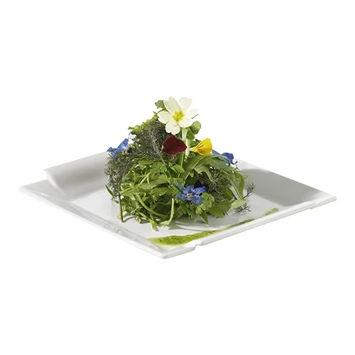 Zložljiv kvadraten porcelanast krožnik, bel | Revol | 27 x 27 cm