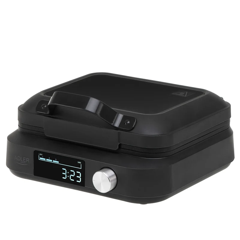 Adler AD 3087 Waffeleisen mit LED-Anzeige für 2 Waffeln, schwarz, 1500W