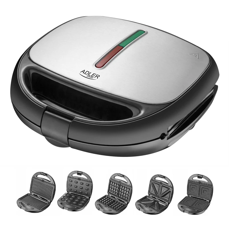 Adler AD 3040 Sandwichmaker 5in1 Kontaktgrill Waffeleisen Nuss-Maker