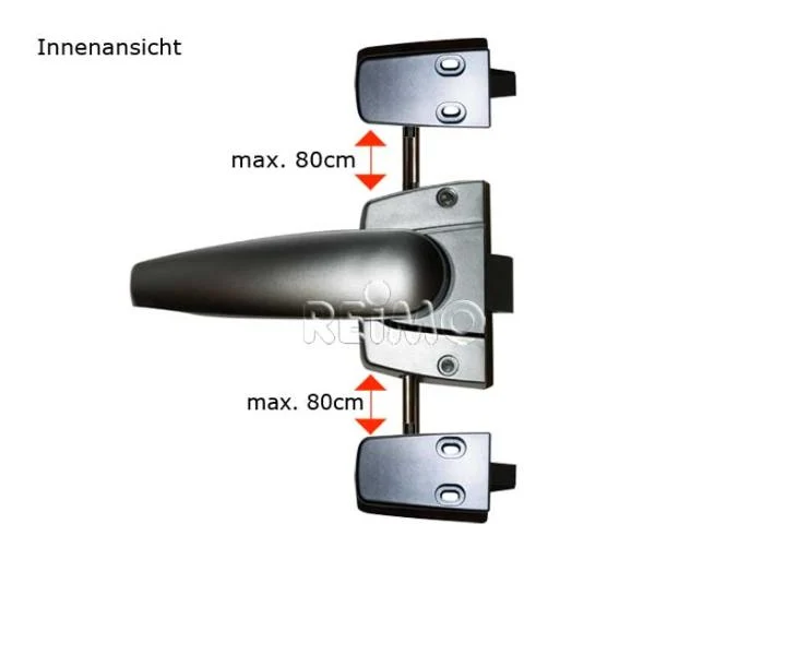 Toilettenraumschloss mit 3 Punkt-Verriegelung, Chrom glänzend