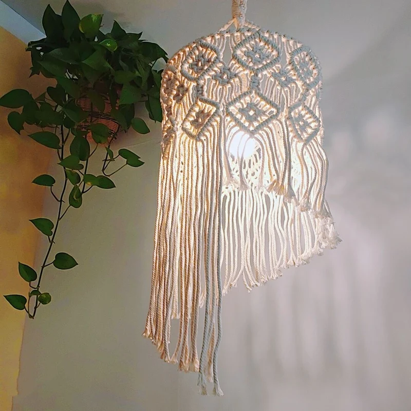 Macrame Hängeleuchte Schirm Karnz