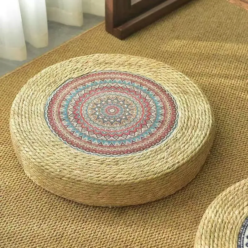 Runder Kunstleder Pouf Karnz