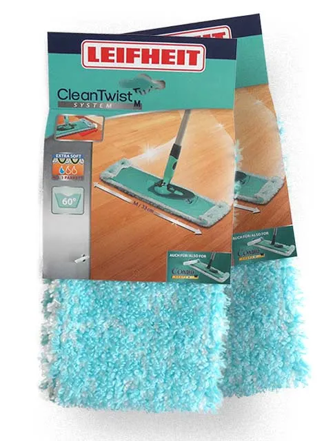 Leifheit 55321 Clean Twist System M extra soft Wischbezug 2er-Pack