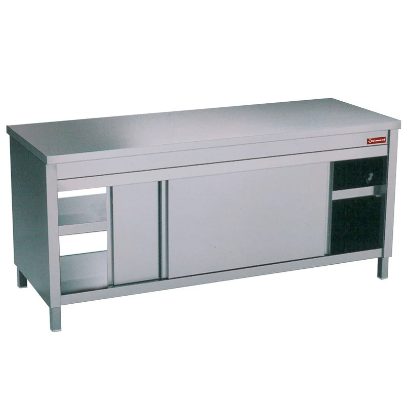 Edelstahl Durchreicheschrank mit Schiebetüren , 160 cm Breite, TAP167/U