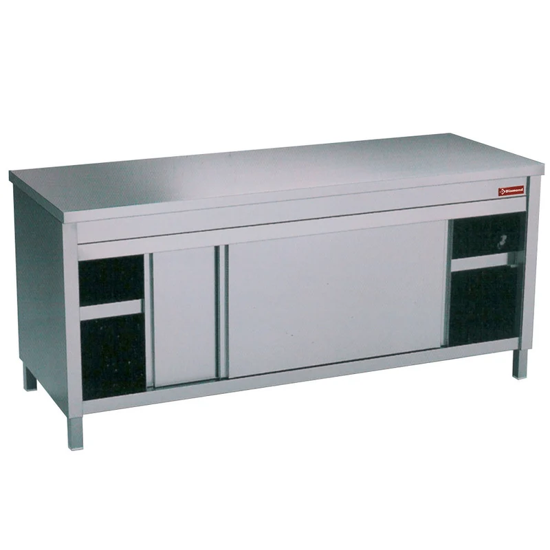 Edelstahl Arbeitsschrank mit Schiebetüren , 1000 x 600 mm, TA106/U