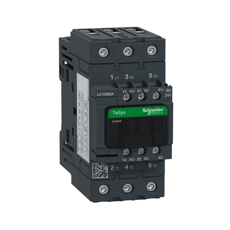 Schneider LC1D65ABD TeSys D Contactor 3P 3NO 65A 24V DC Coil