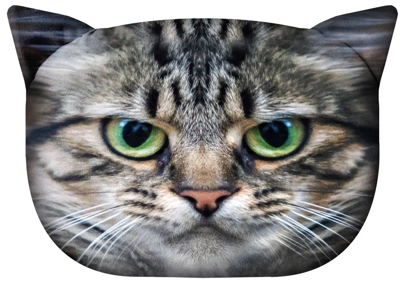 Knuddeliges Designer Kissen mit Katzen-Motiv Katzenkissen Dekokissen Zierkissen mit verdecktem Reißverschluss und Füllkissen Borys