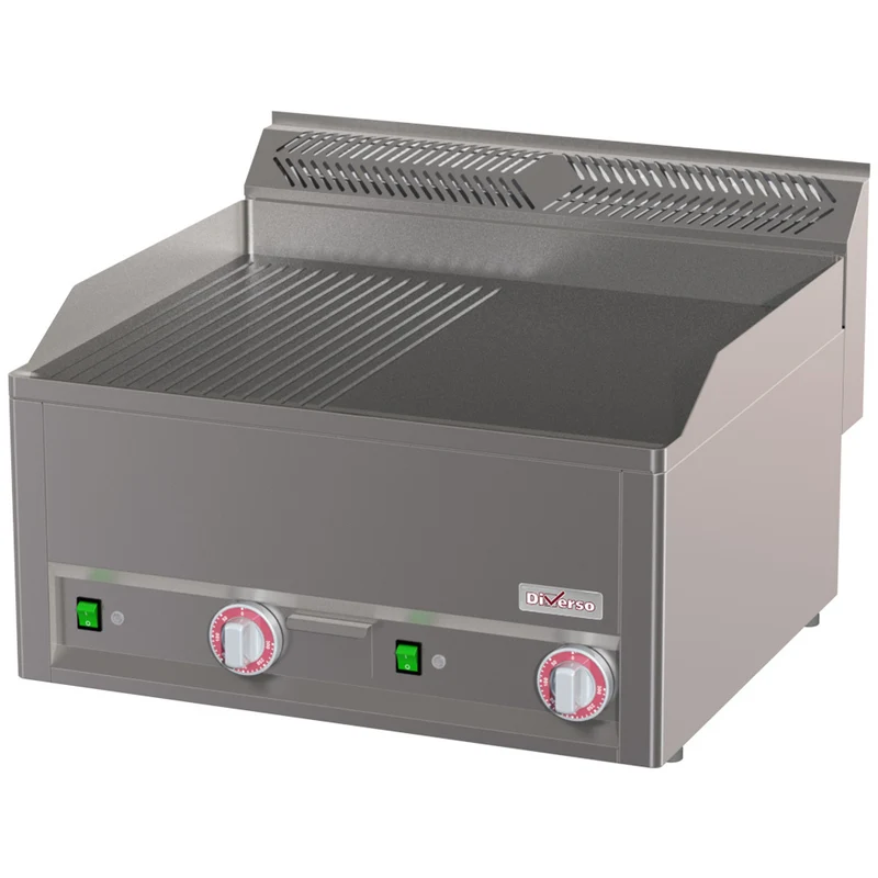 Profi Elektro-Griddleplatte 66cm - 2 Zonen, Bratfläche gerillt & glatt, WR-EPMD-27