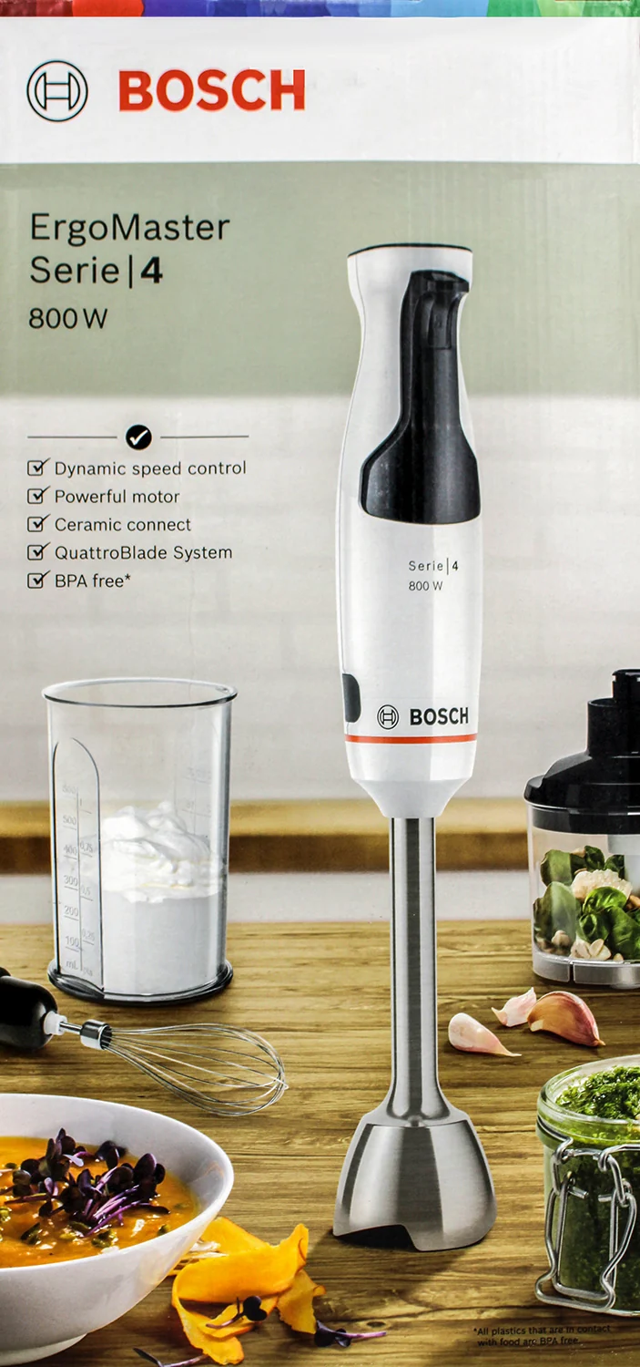 Bosch MSM4W421 Stabmixer-Set ErgoMaster Serie 4 weiss/grau 800 Watt