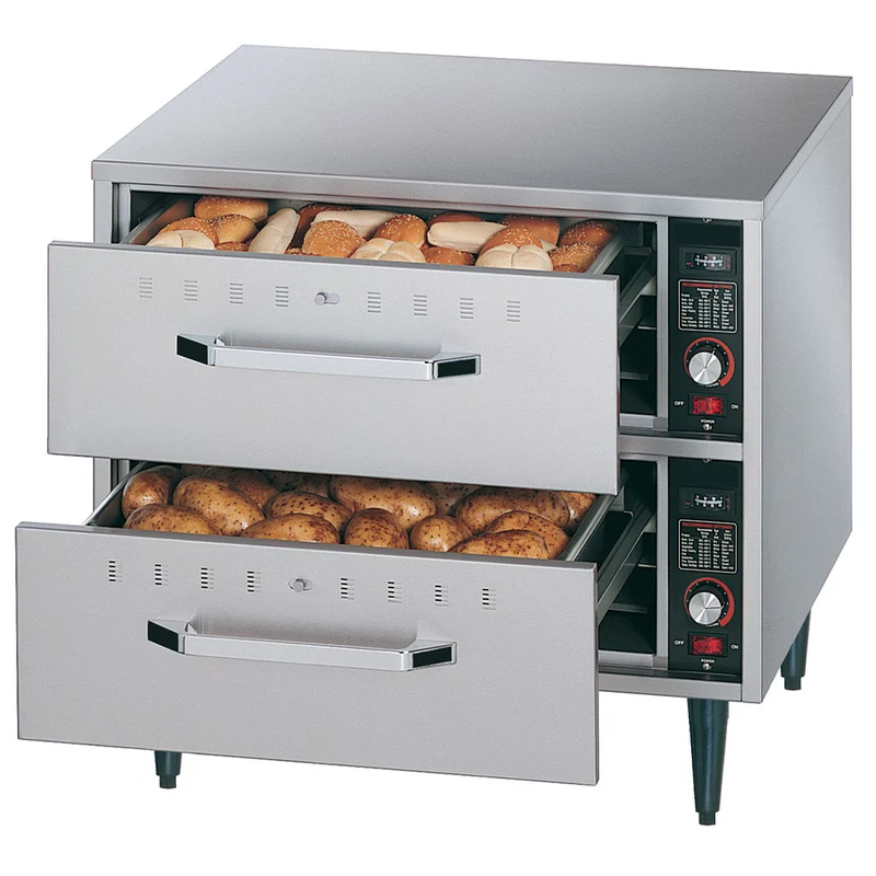 Professionelle Wärmeschublade , 2 Auszüge für GN 1/1 , Auftischgerät, DDW-2