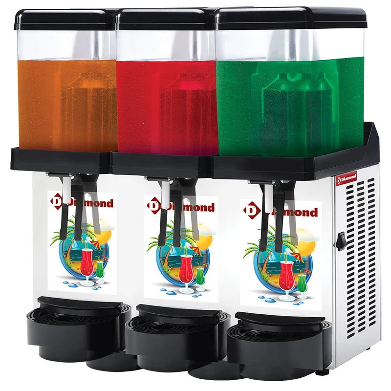 Kühlgetränkespender 3x 12 Liter , 36L Saftspender mit Rührwerk, DD12/3T-R2