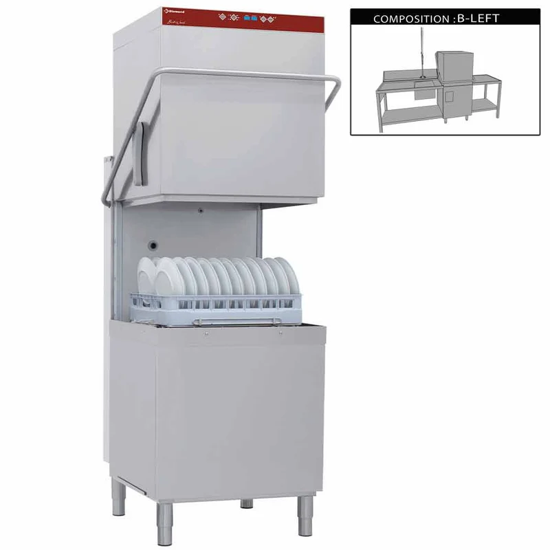 Professionelle Spülanlage mit Durchschubspülmaschine, DCR37/6-AC/B-S