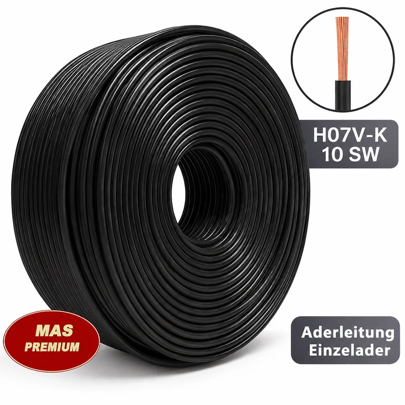 Aderleitung 10 mm², schwarz, flexibel, Premium