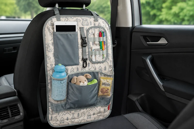 Sitztasche für Rückenlehne, Kakimuster, grün