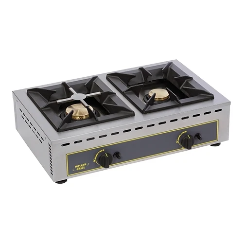 Roller Grill plinski kuhalnik z 2 conama | Nerjavno jeklo | Litoželezne rešetke | 12000 W | 69 x 51 x 19.5 cm