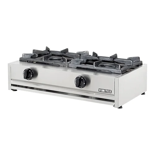 Vimitex 2-conski plinski kuhalnik iz nerjavnega jekla, namizni model, 14 kW, 71 x 40 x V20 cm