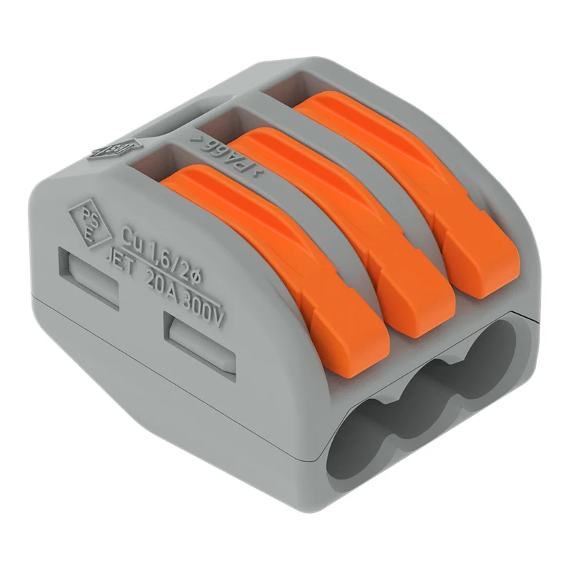 WAGO 222-413 Splicing Connector with Levers 3-Conductor 4 mm² Pack of 50