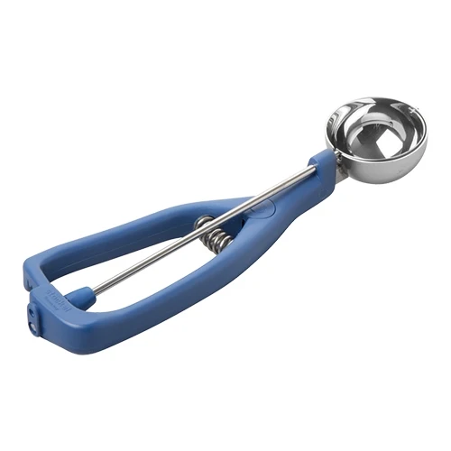 Porcionirka za sladoled iz nerjavnega jekla 18/10 | Stöckel Model K | moder plastični ročaj | 1/24 L | Ø 5,1 cm