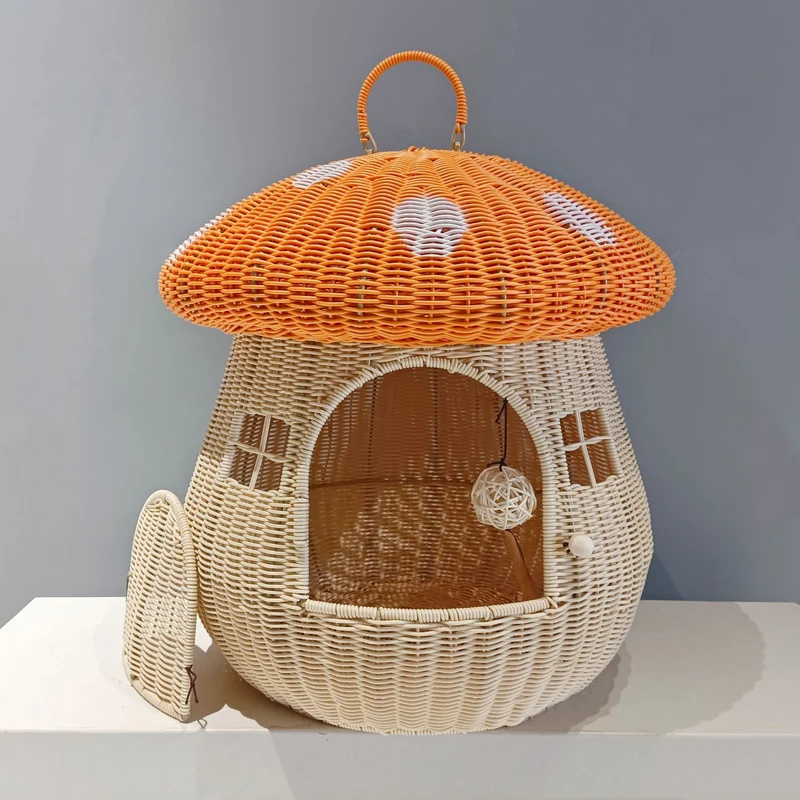 Verspielter Katzenkorb im Pilzdesign Karnz