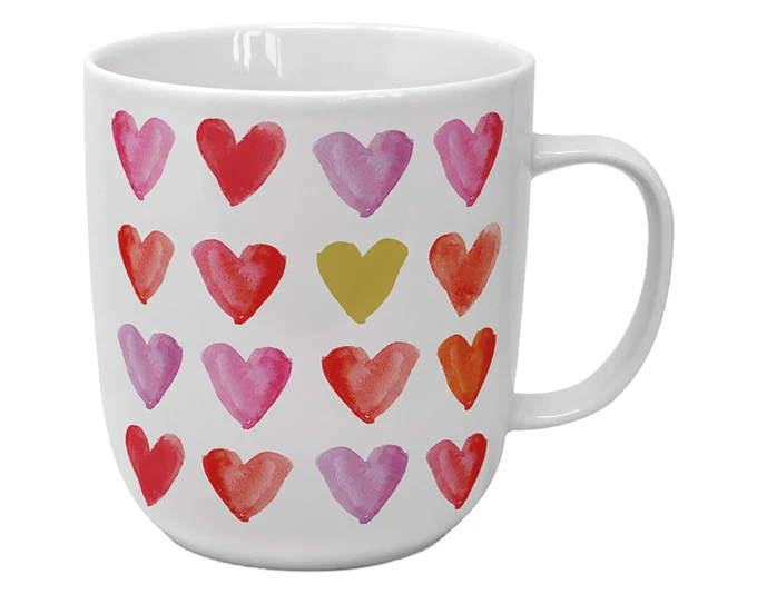 PPD Henkelbecher Aquarell Hearts